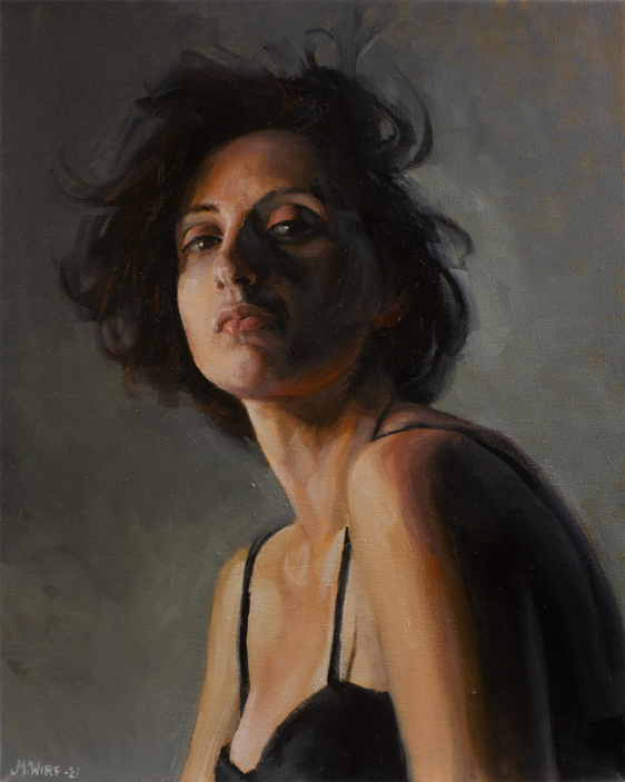 Portrait of Beatrice in oil